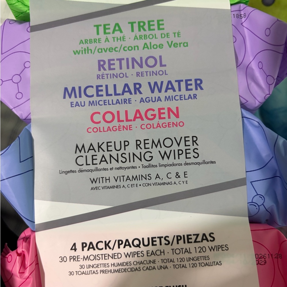 Spa Fusion 4 pack Makeup Remover Cleansing Wipes NWT